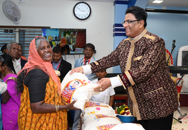 Bro Andrew Richard celebrates his 60th Birthday with grandneur amidst a large number of devotees here on Sunday, 16th, 2023, at Grace Ministry Prayer Centre Budigere in Bangalore with a myriad of wishes.